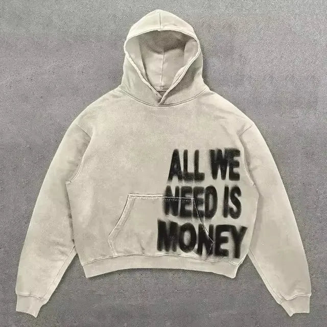 Dark Off Shoulder Pullover Hoodie White / M