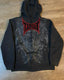 Dark Vintage Letter Zip Hoodie black / S