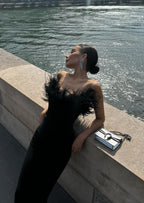 Dress with Feather Details