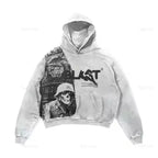 Dark Off Shoulder Pullover Hoodie white / M
