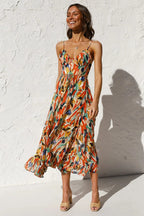Eye-Graphic Twist-Detail Maxi Dress
