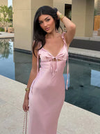 Satin Sleeveless Maxi Dress