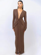 Glitter Dress with a V-Neck