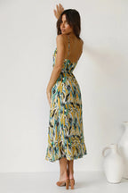 Eye-Graphic Twist-Detail Maxi Dress