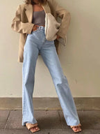 Straight-Leg High-Rise Denim Jeans