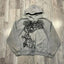Distress Y2K Gothic Skull Hoodie white / S