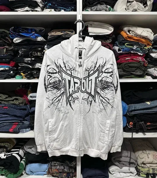 Dark Antique Large Design Hoodie White / M