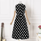 A-Line Sleeveless Dress with a Round Neck