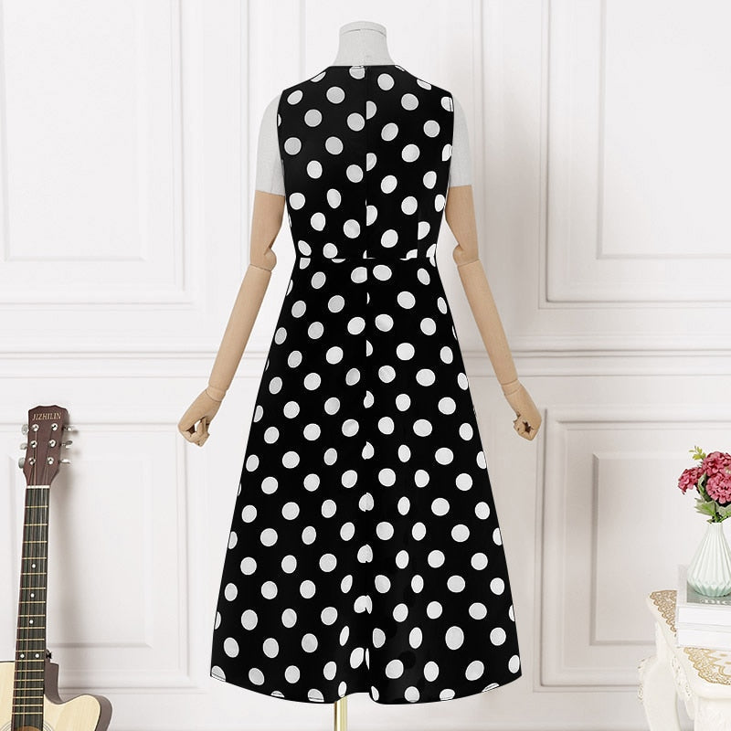 A-Line Sleeveless Dress with a Round Neck