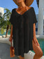 Lace Up Bikini Cover Up Black / One Size