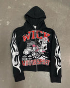 Dark Printed Design Pullover Hoodie