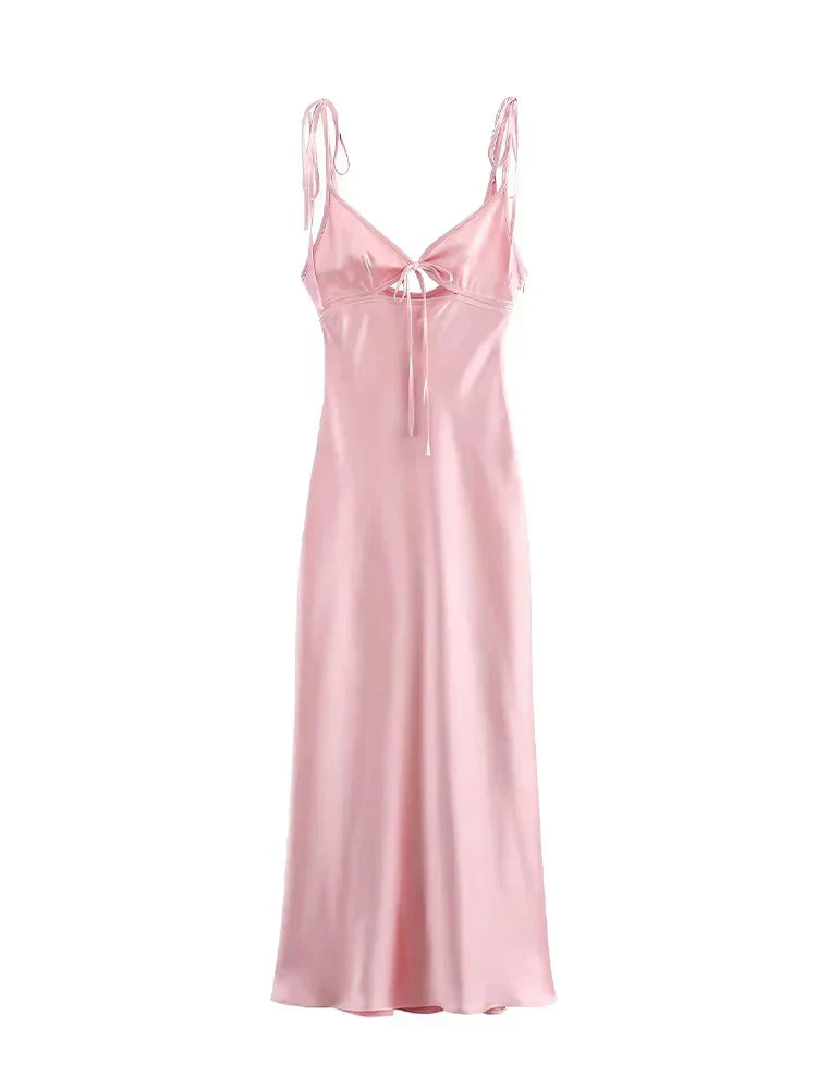 Satin Sleeveless Maxi Dress