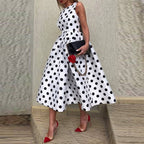 A-Line Sleeveless Dress with a Round Neck