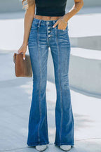 High-Rise Jeans with a Single-Breasted Front