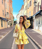 Floral Dress with Ruffle Details