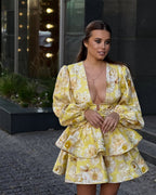 Floral Dress with Ruffle Details