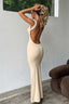 Cowl-Neck Dress with an Open Back