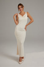 Cowl-Neck Dress with an Open Back
