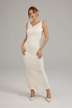 Cowl-Neck Dress with an Open Back
