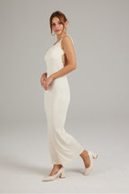 Cowl-Neck Dress with an Open Back