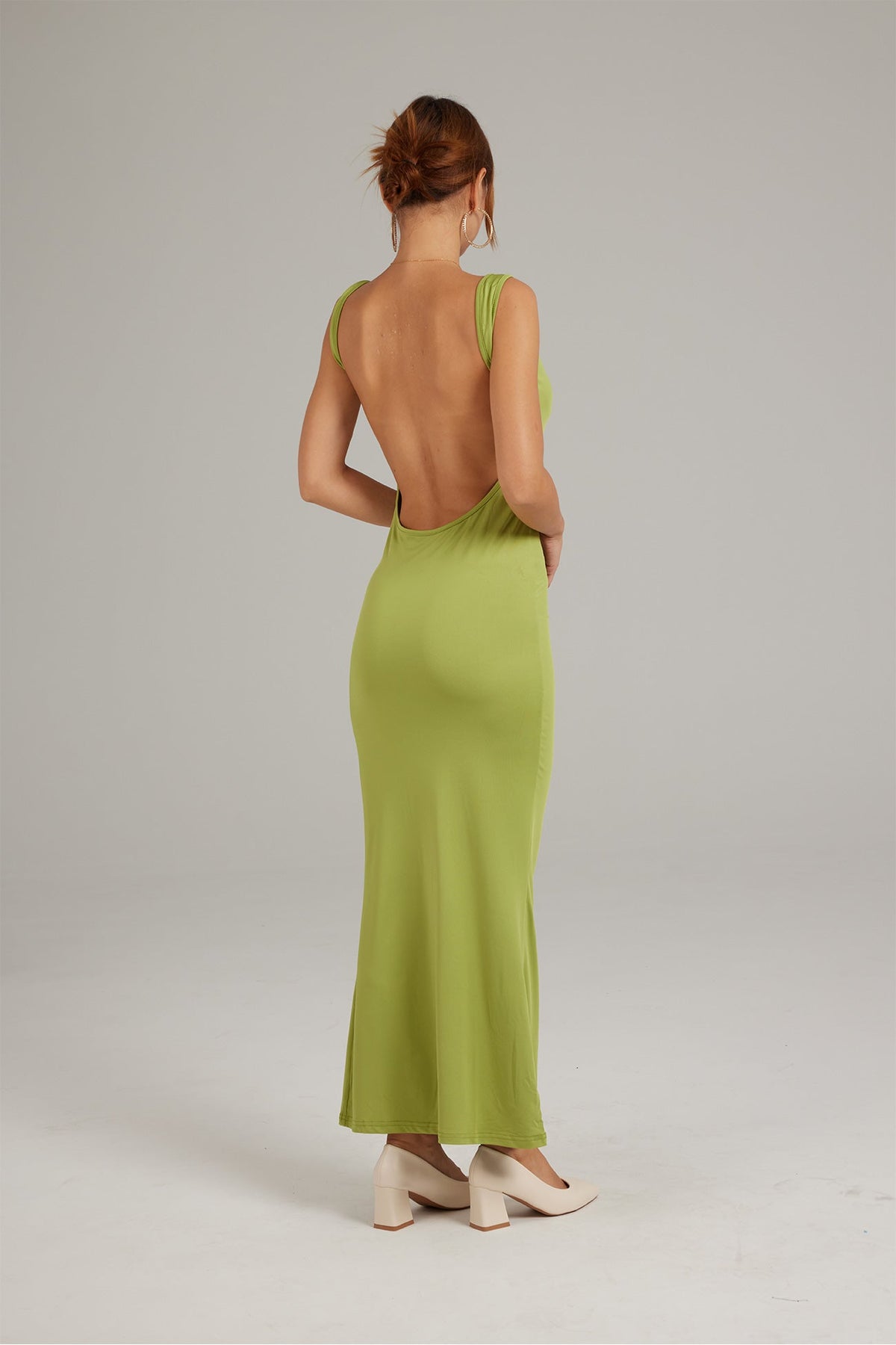 Cowl-Neck Dress with an Open Back