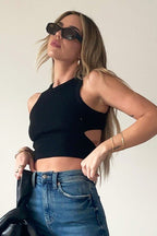 Knit Vest with Cutout Details