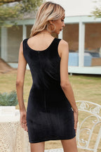 Suede Dress with a Split Detail