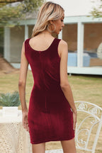 Suede Dress with a Split Detail