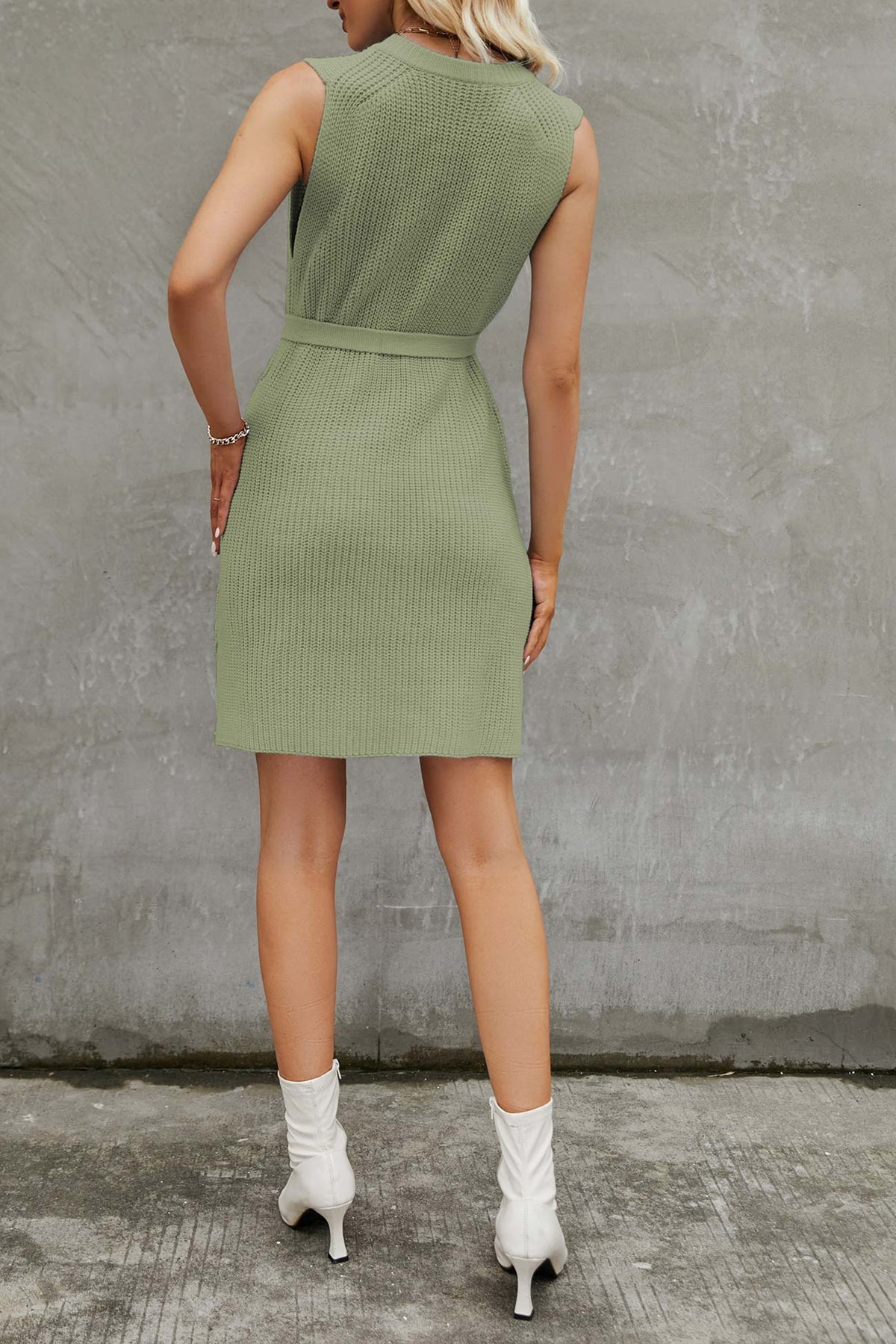 Knit Slit-Detail Tank Dress