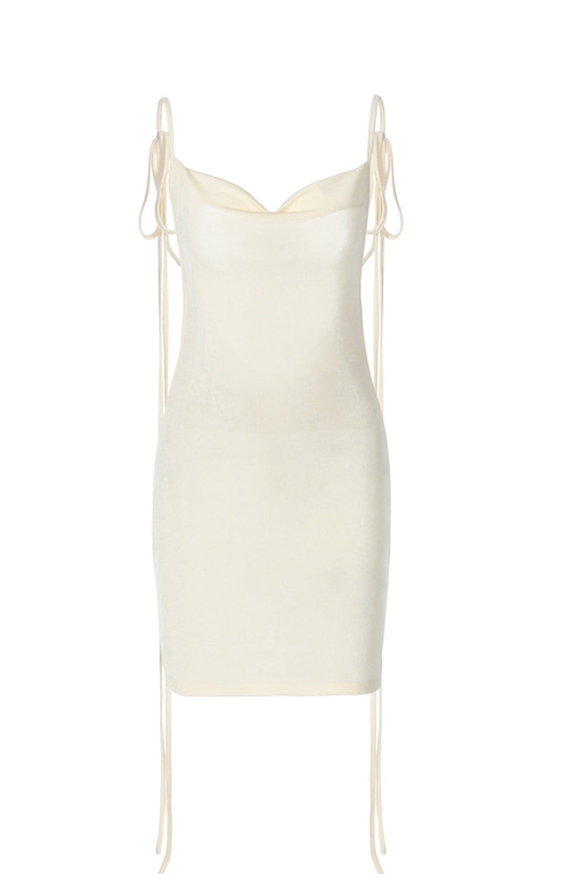 Tie-Strap Mini Dress with a Draped Back