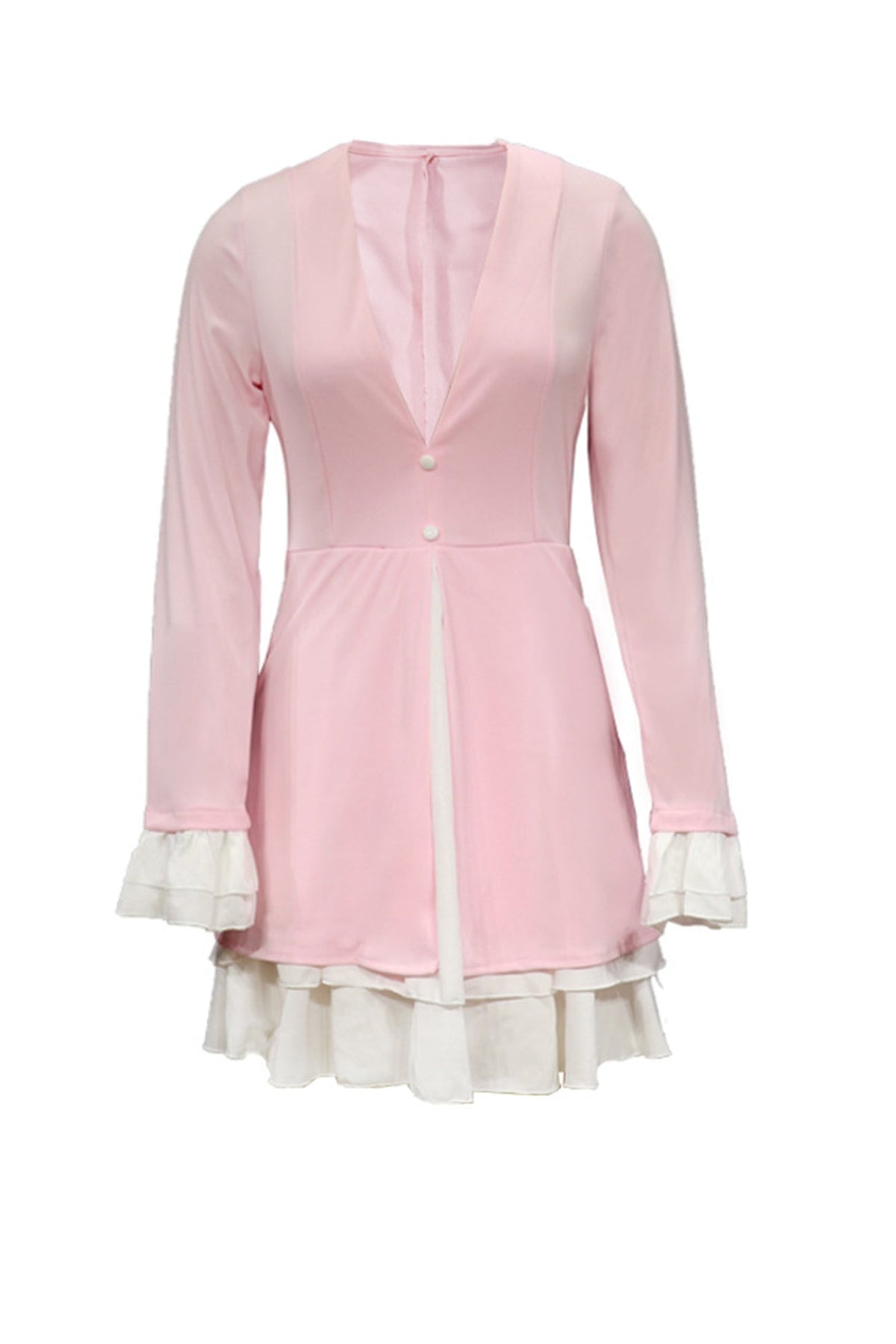 V-Neck Ruffled Two-Piece Set