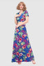 Botanical-Print Two-Piece Set with a V-Neck