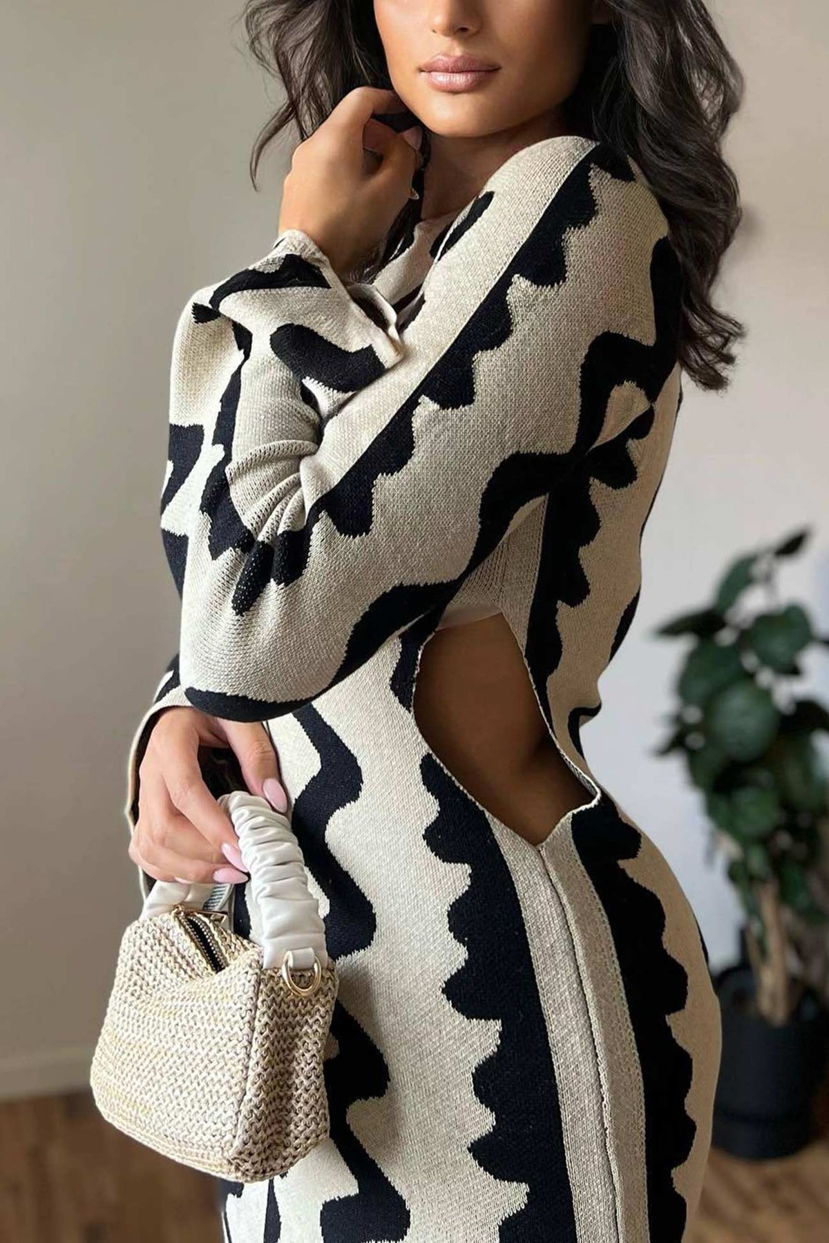 Knit Dress with Cutout Details