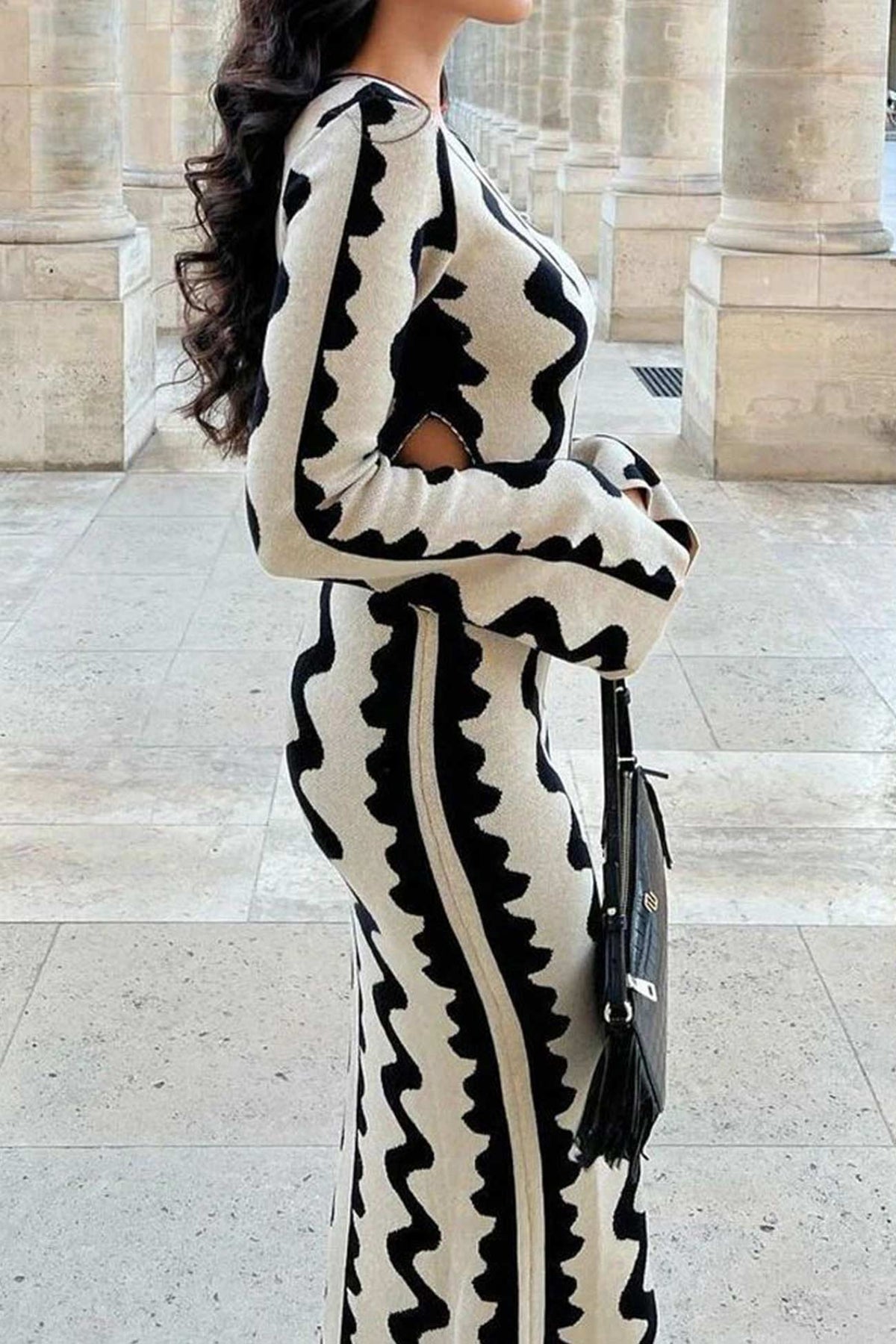 Knit Dress with Cutout Details