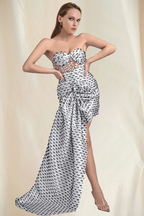 White Bodycon Strapless Mesh Mini Dress