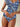 Blue Printed Swimsuit with a Plunging V-Neck Secondary image