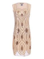 Sequined Ribbon-Detail Sleeveless Dress