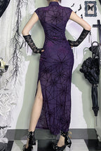 High-Rise Gothic Dress with a High Neck