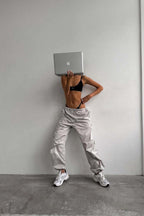 Cargo Relaxed-Fit Pants with Drawstring Detail
