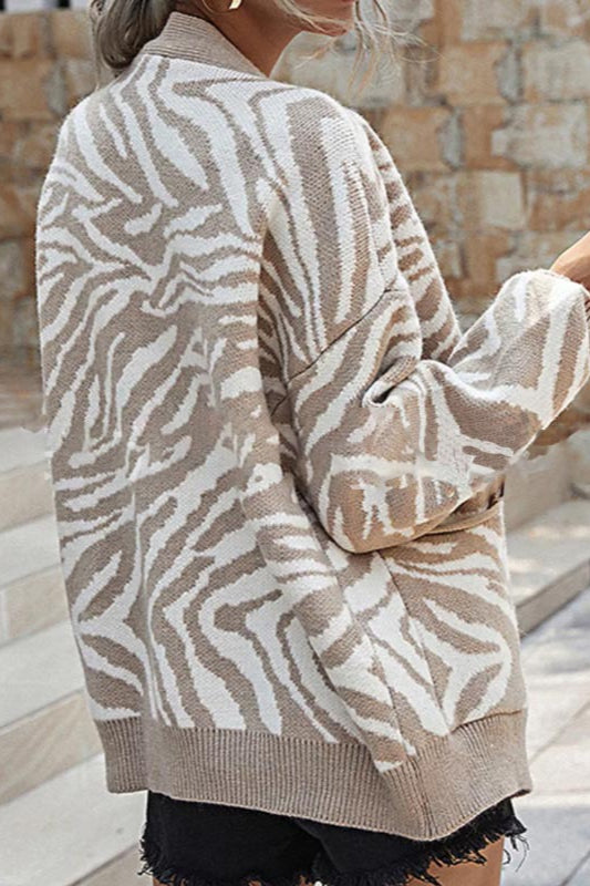 Knit Relaxed-Fit Cardigan with a V-Neck