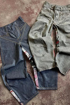 Washed Straight Jeans with Eye Artwork