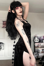 Floral Velvet Strappy Dress