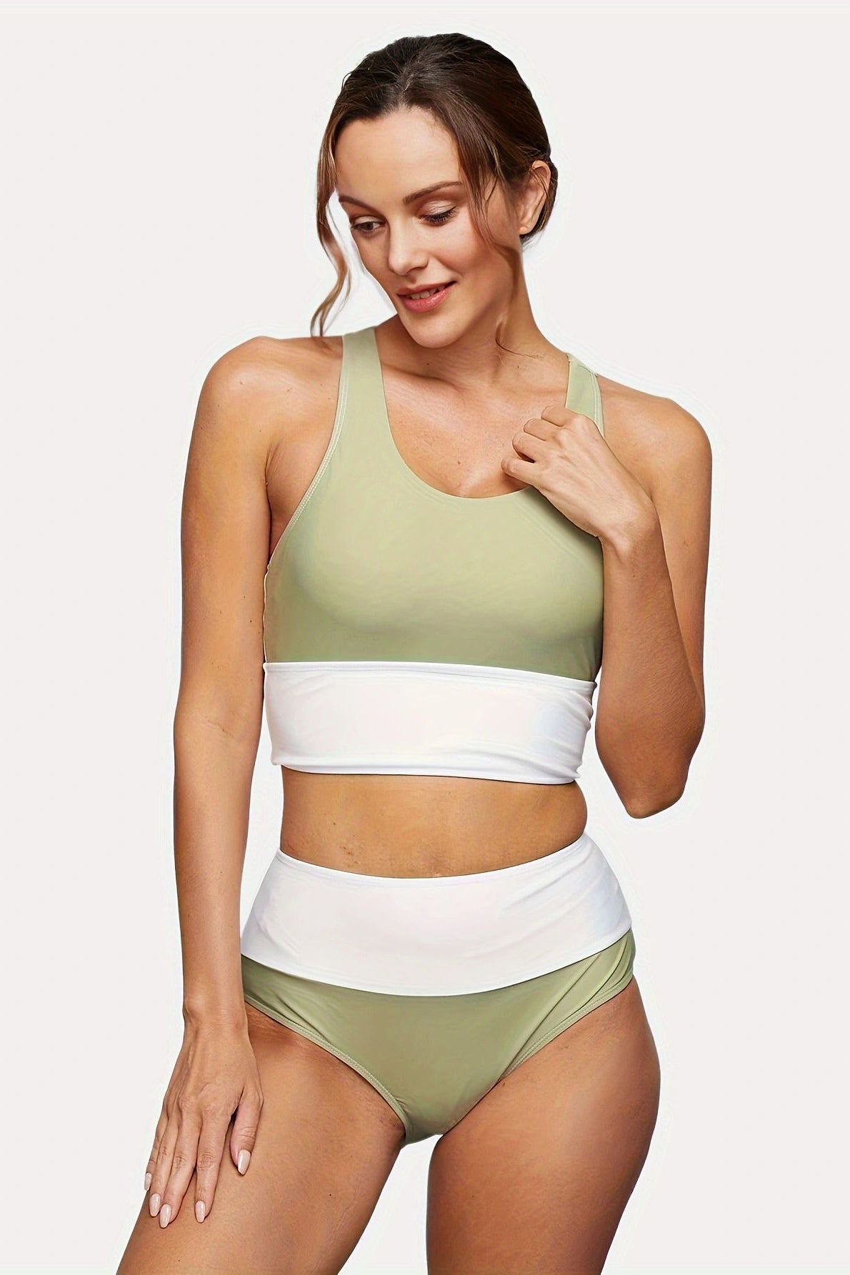 Open-Back Sleeveless Bikini Set with a Front Zip