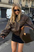 Relaxed-Fit Long-Sleeve Jacket with Zip Details