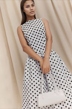 Polka-Dot Sleeveless Maxi Dress