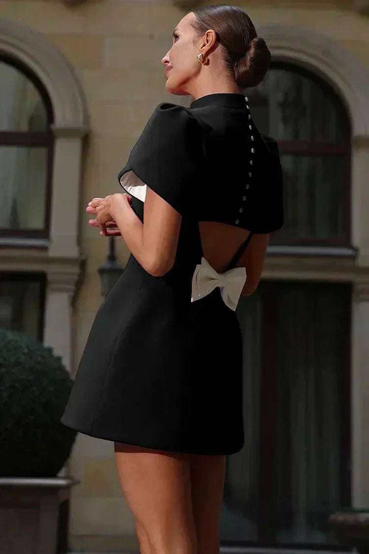 Petal-Sleeve Mini Dress