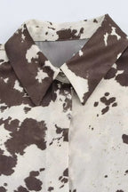 Satin Oversized Animal-Print Blouse