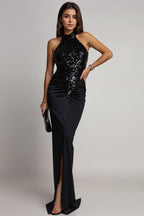 Sequined Velvet Bodycon Midi Dress