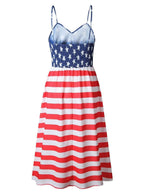 Flag-Graphic Dress with Button Details