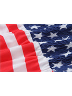 Flag-Graphic Dress with Button Details